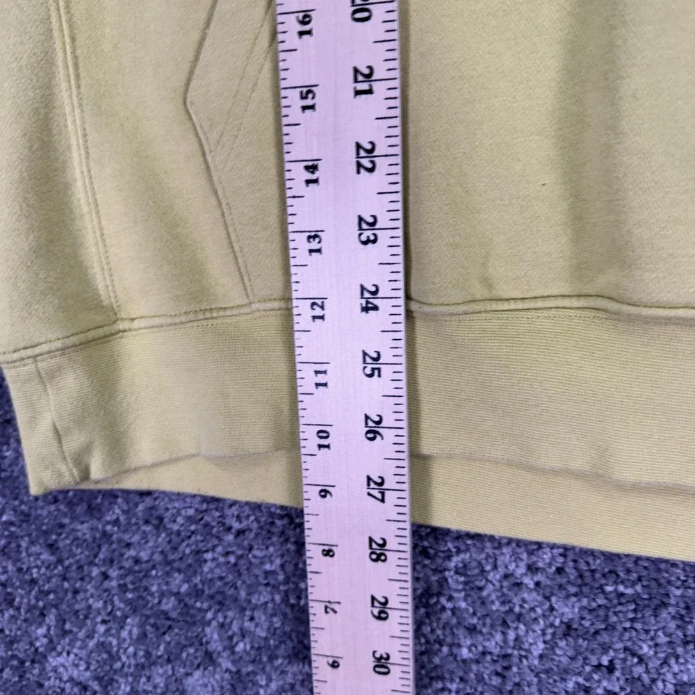 Nike Hoodie Mens Large Yellow Fleece Pullover Small Swoosh Logo Athletic Casual